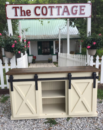 XL Media Cabinet with Sliding Barn Doors