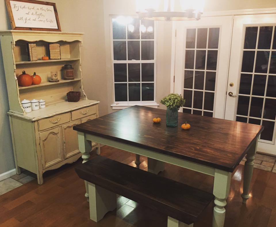 5' Harvest Table with Benches