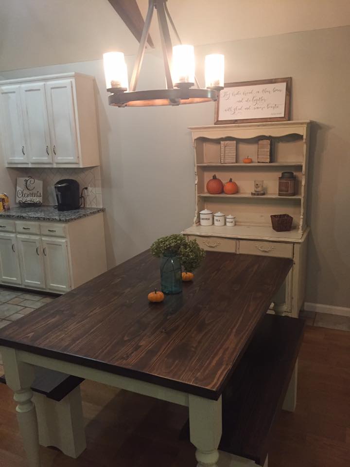 5' Harvest Table with Benches