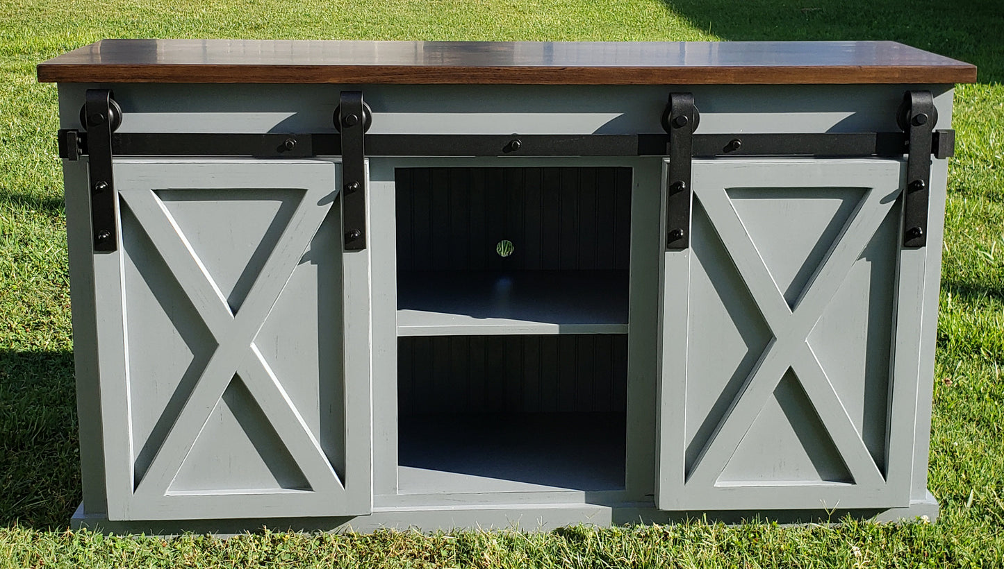 XL Media Cabinet with Sliding Barn Doors