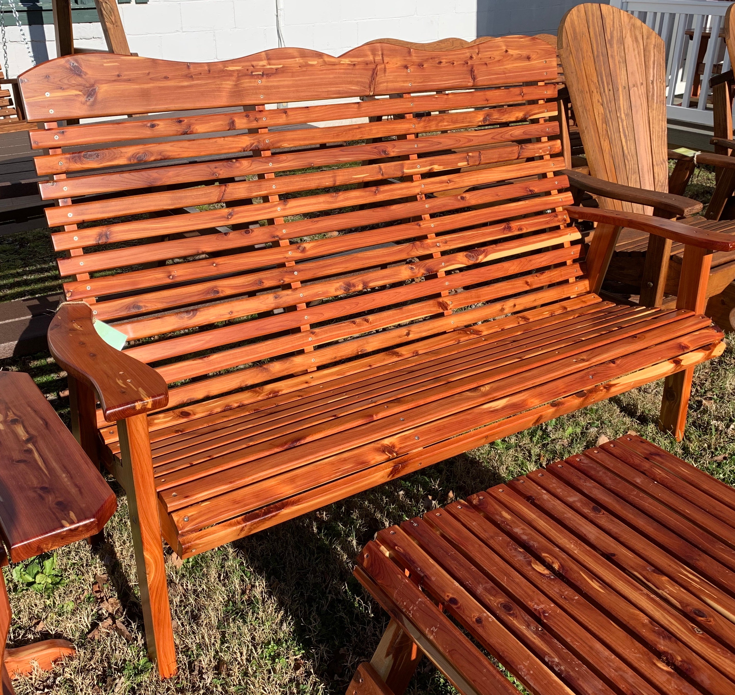 Outdoor discount cedar bench