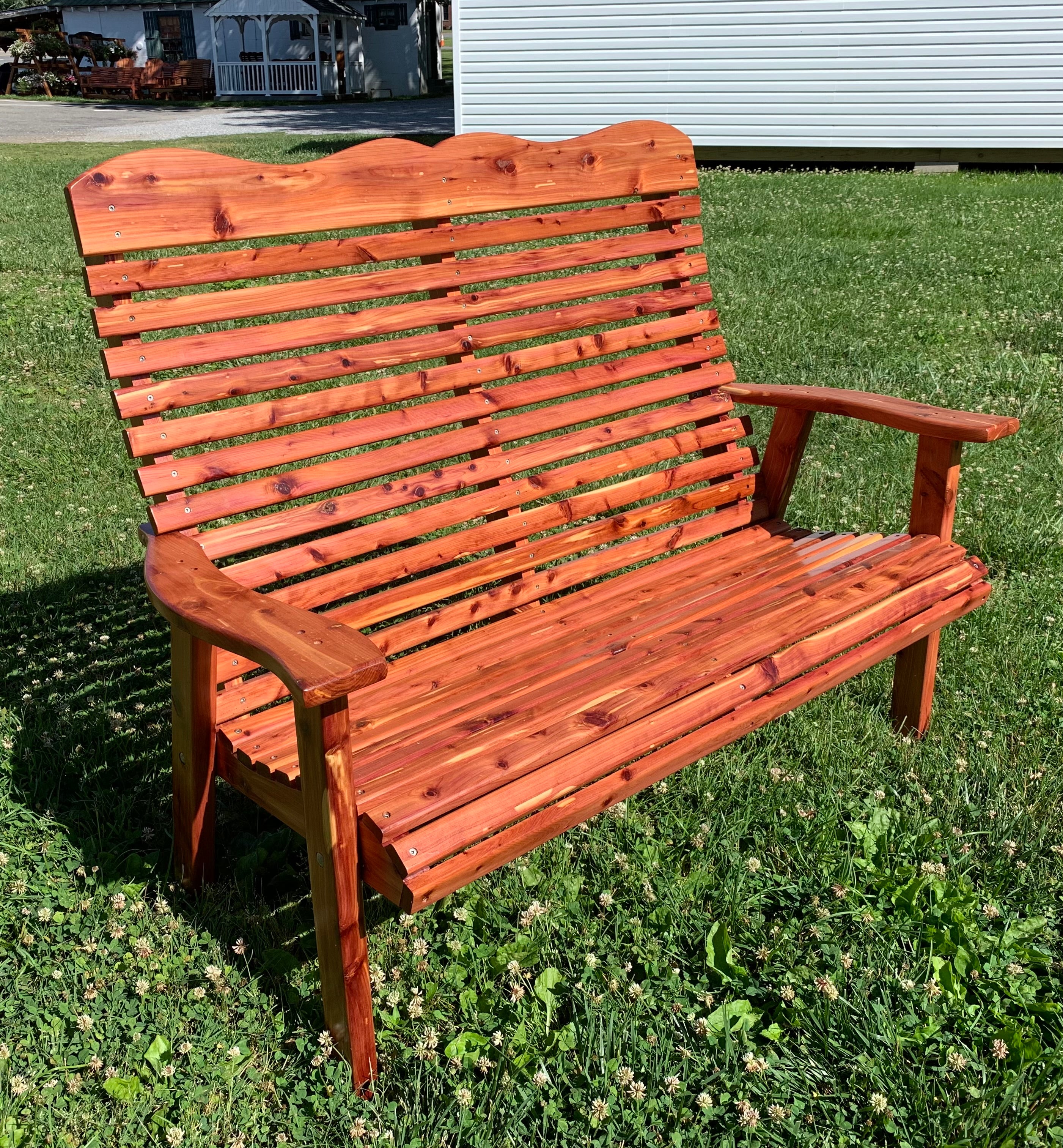 High back best sale outdoor bench