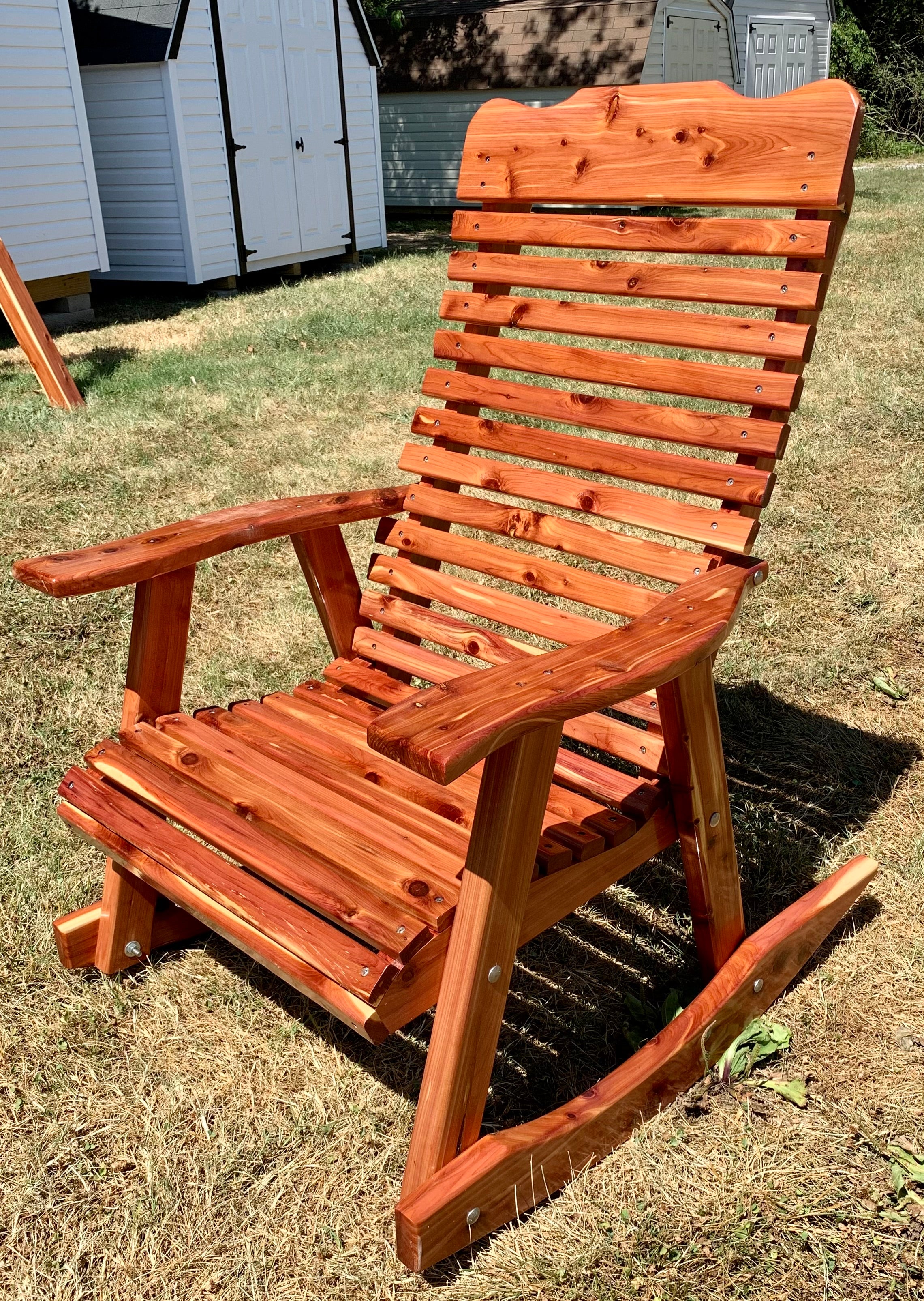 Amish cedar rocking online chairs